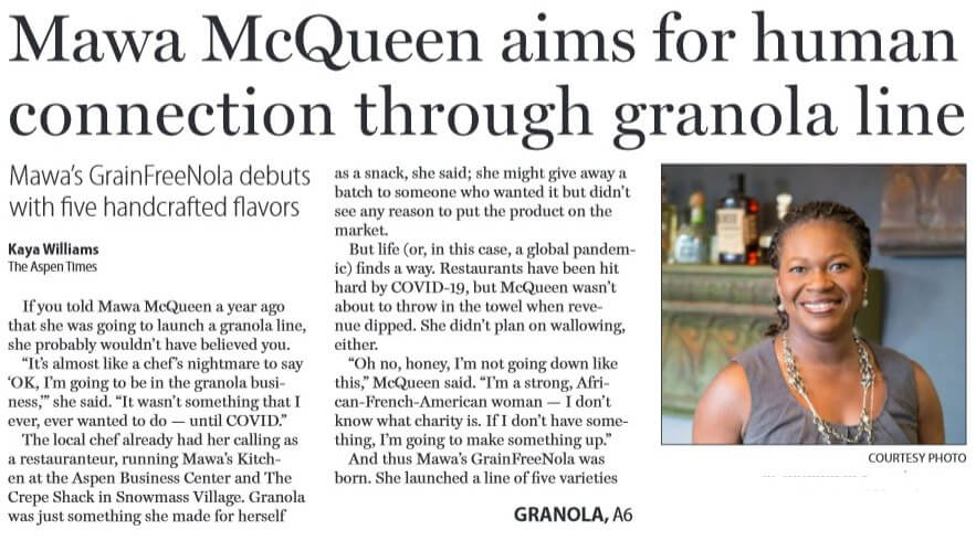 Aspen Times: Mawa McQueen aims for human connection through new granola line